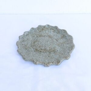 VINTAGE | Handmade Green Scalloped Ceramic Plate Dish